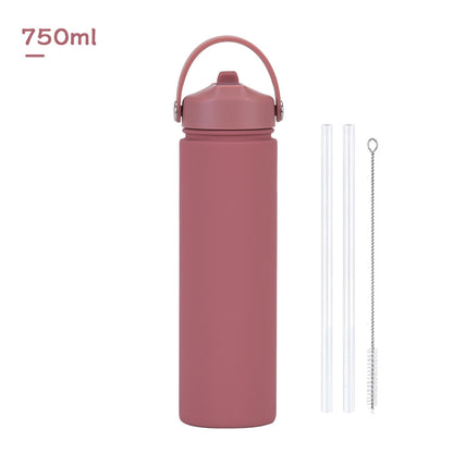 Insulated Stainless Steel Water Bottle with Straw