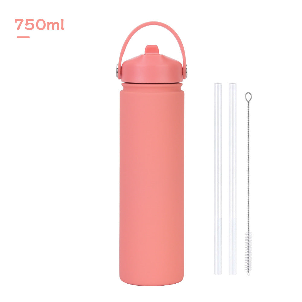 Insulated Stainless Steel Water Bottle with Straw