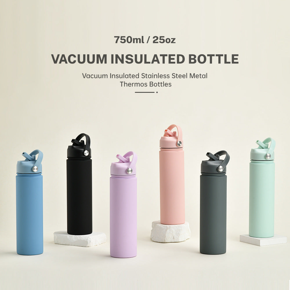 Insulated Stainless Steel Water Bottle with Straw