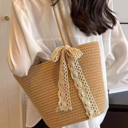 woven straw mesh tote bags